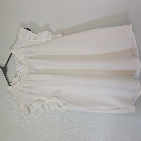 Ces Femme Tops - Ces Femme White Ruffle Tank Size Large